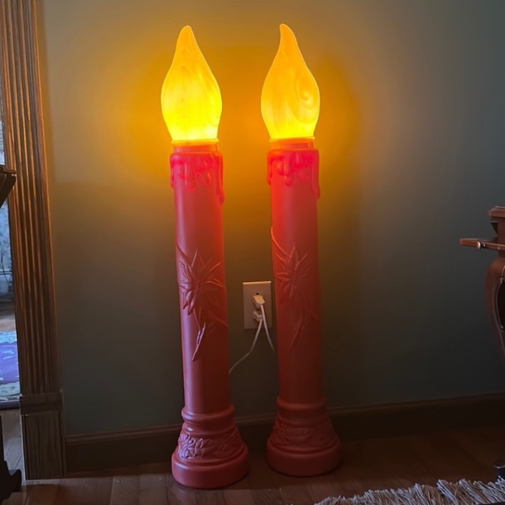 Vintage 1969 Empire Plastic Christmas Candle Blow Molds